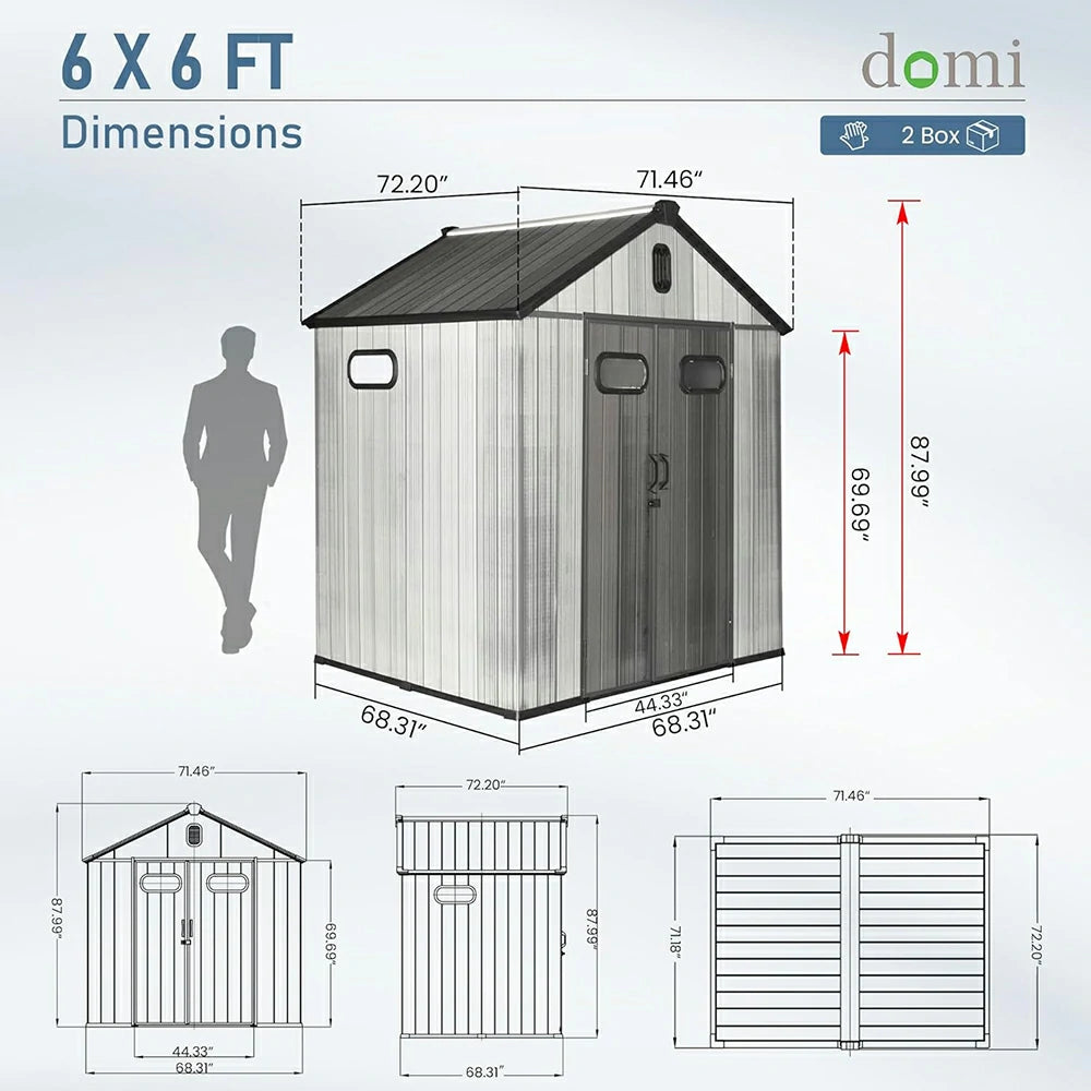 Domi Outdoor Living resin storage shed#size_6x6 FT