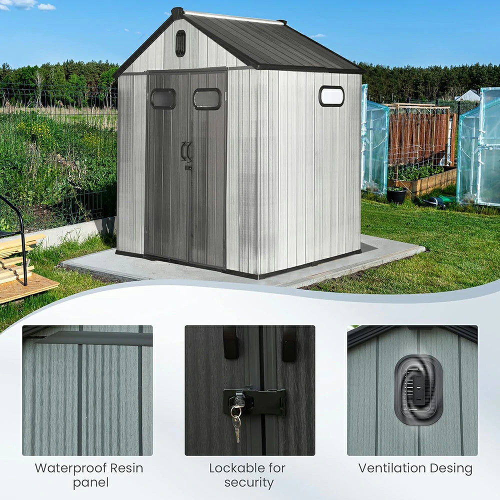 Domi Outdoor Living resin storage shed#size_6x8 FT