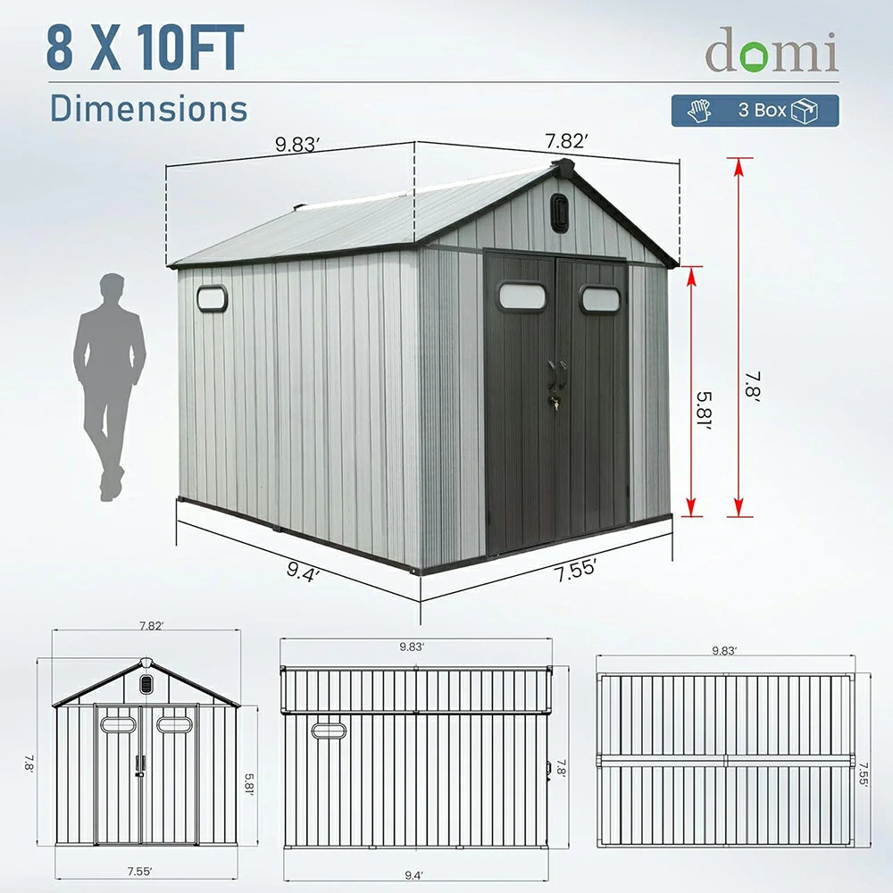 Domi Outdoor Living resin storage shed#size_8x10 FT