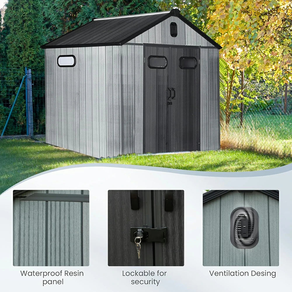 Domi Outdoor Living resin storage shed#size_8x12 FT