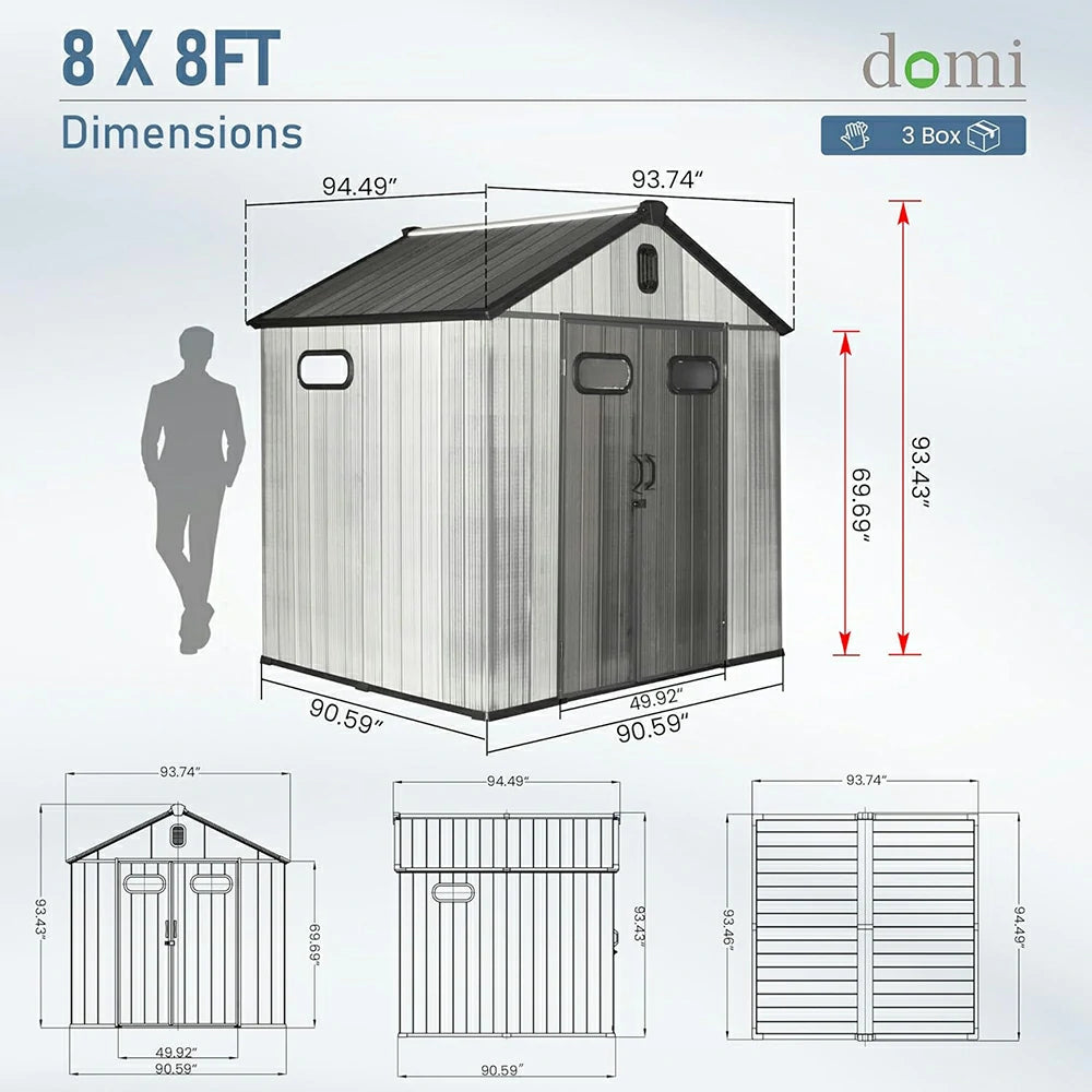 Domi Outdoor Living resin storage shed#size_8x8 FT
