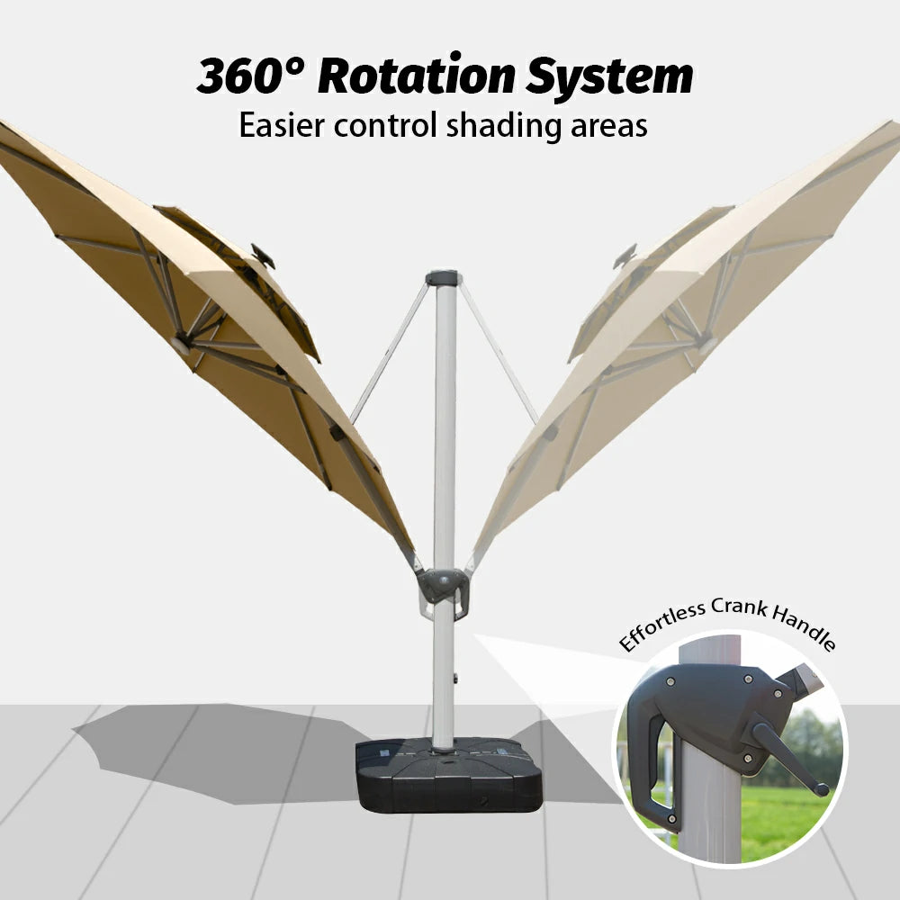 domi cantilever patio umbrella #color_Beige