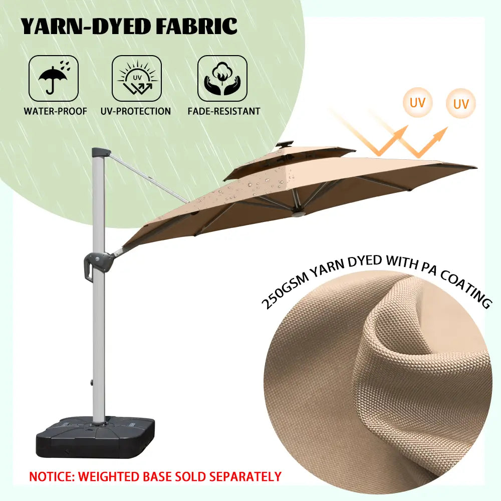 domi cantilever patio umbrella #color_Beige