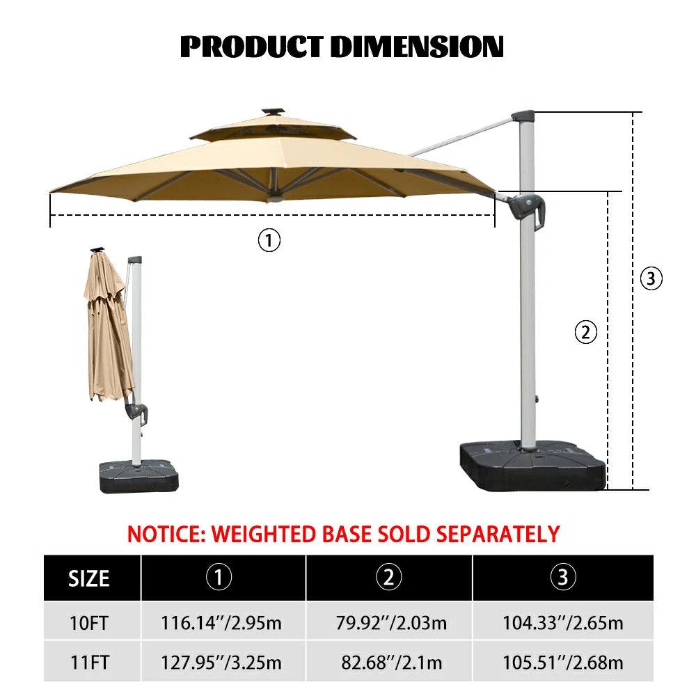 domi cantilever patio umbrella #color_Beige