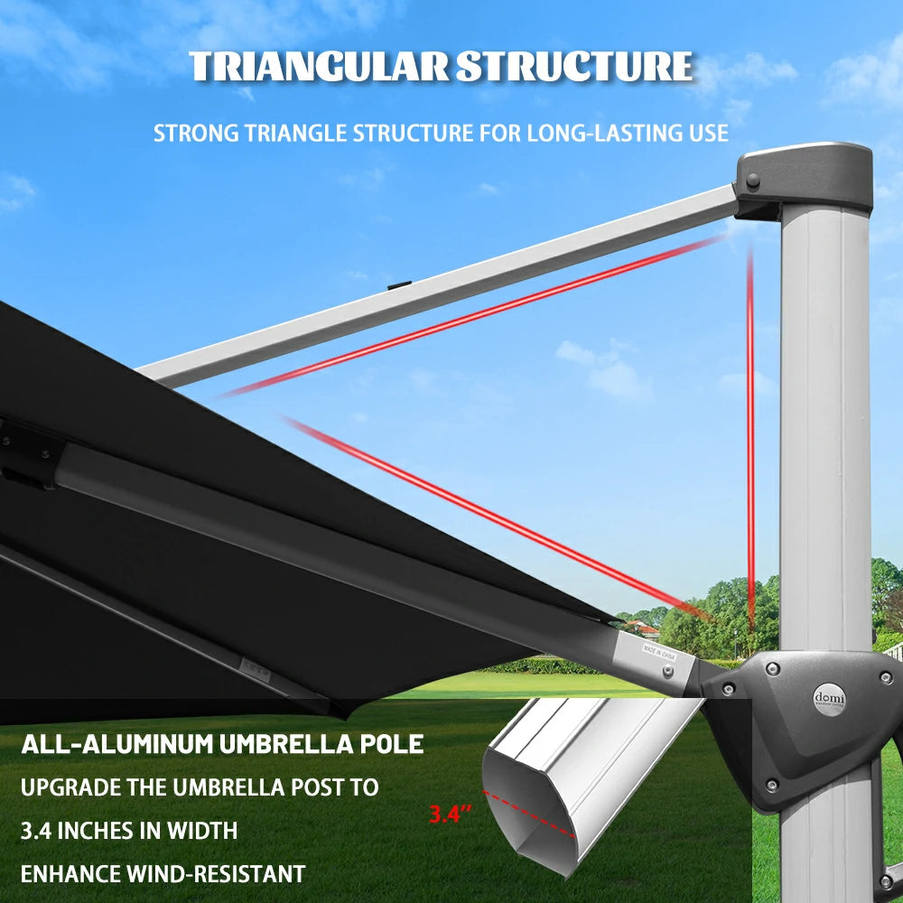 domi cantilever patio umbrella #color_Black