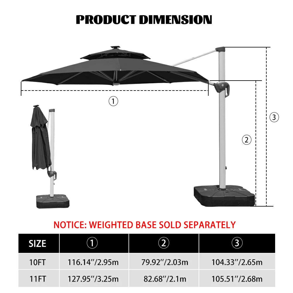 domi cantilever patio umbrella #color_Black