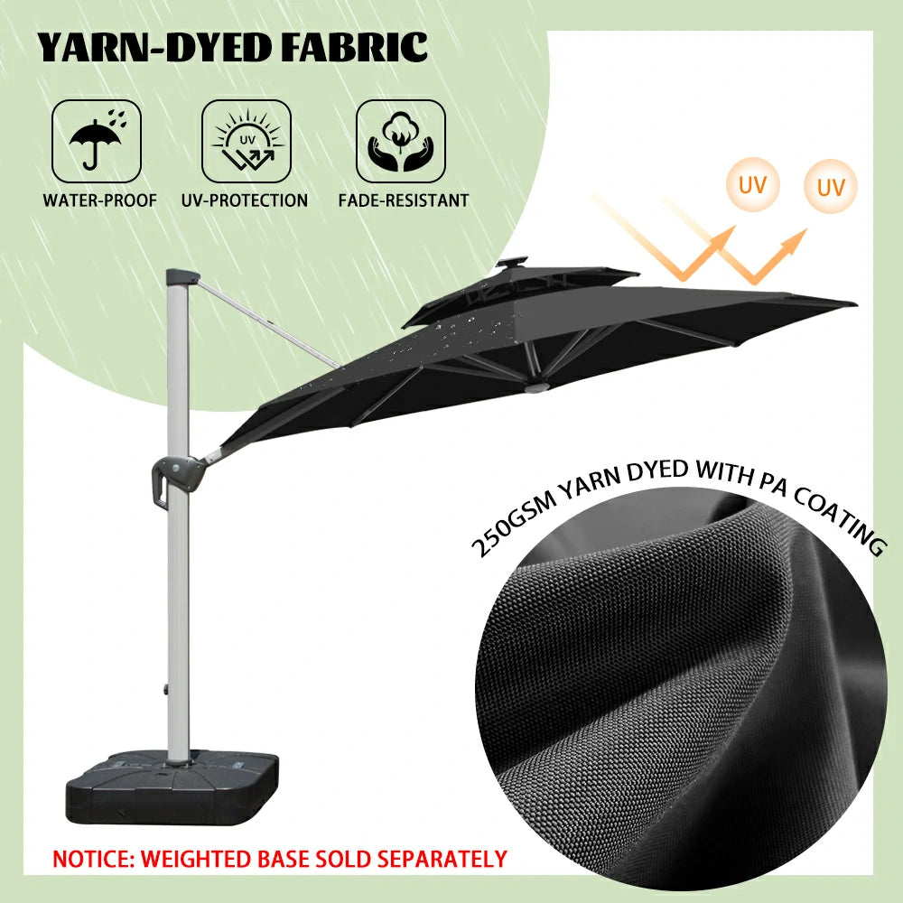 domi cantilever patio umbrella #color_Black