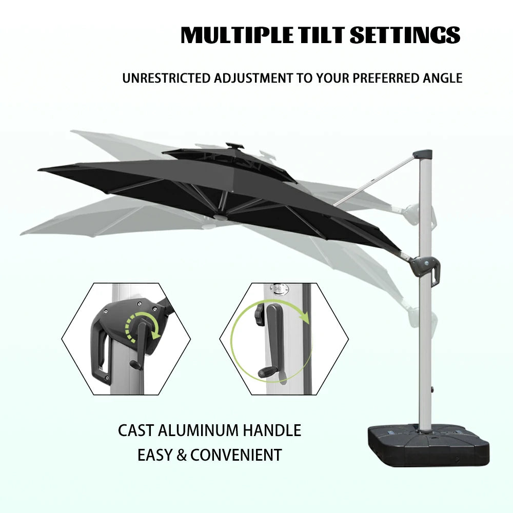 domi cantilever patio umbrella #color_Black