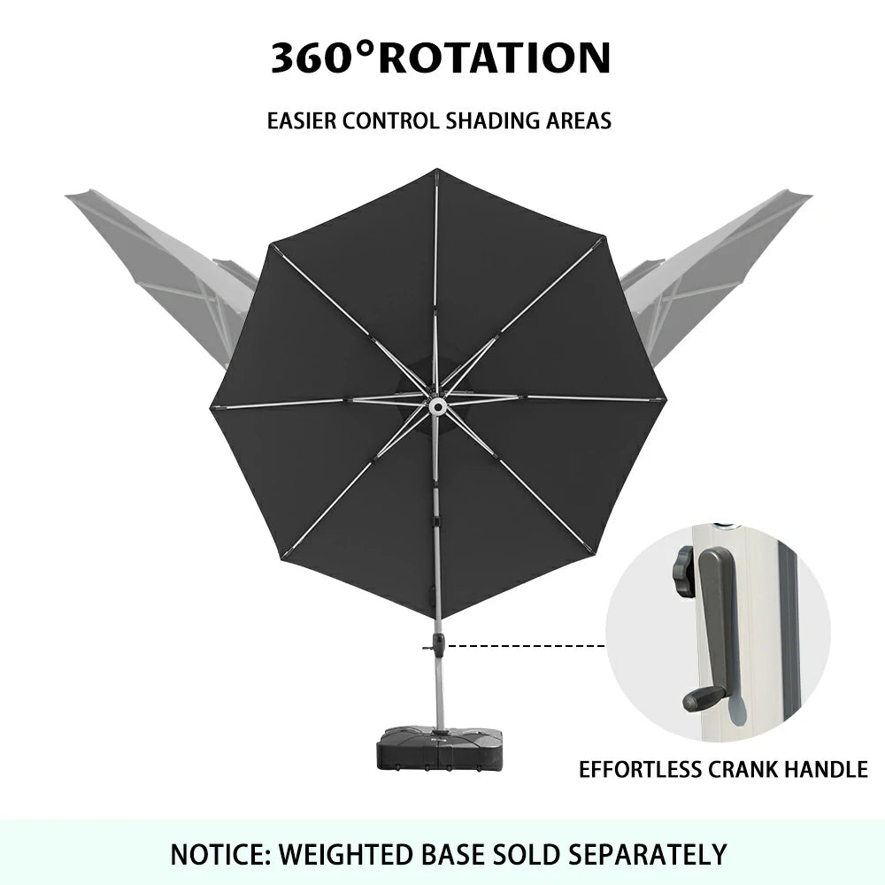 domi cantilever patio umbrella #color_Black