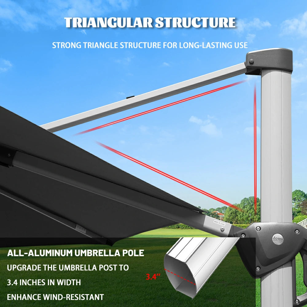 domi cantilever patio umbrella #color_Dark Gray