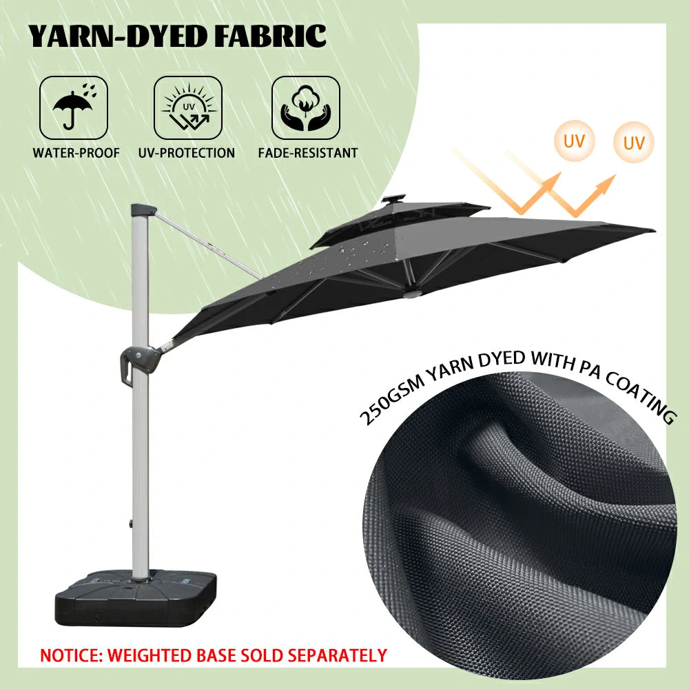 domi cantilever patio umbrella #color_Dark Gray