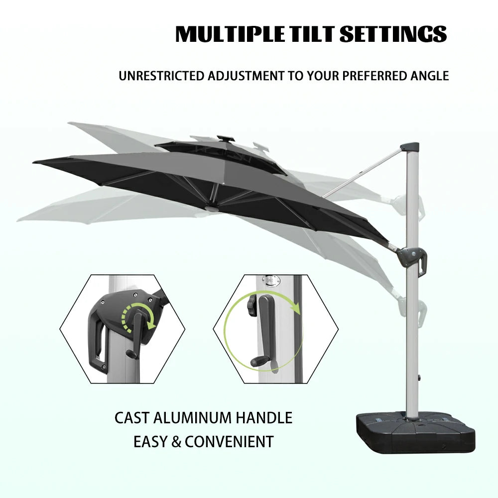 domi cantilever patio umbrella #color_Dark Gray