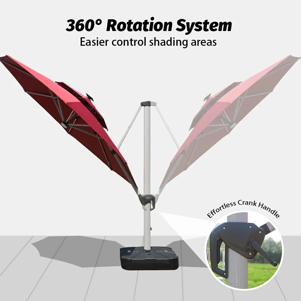 domi cantilever patio umbrella #color_Brick Red