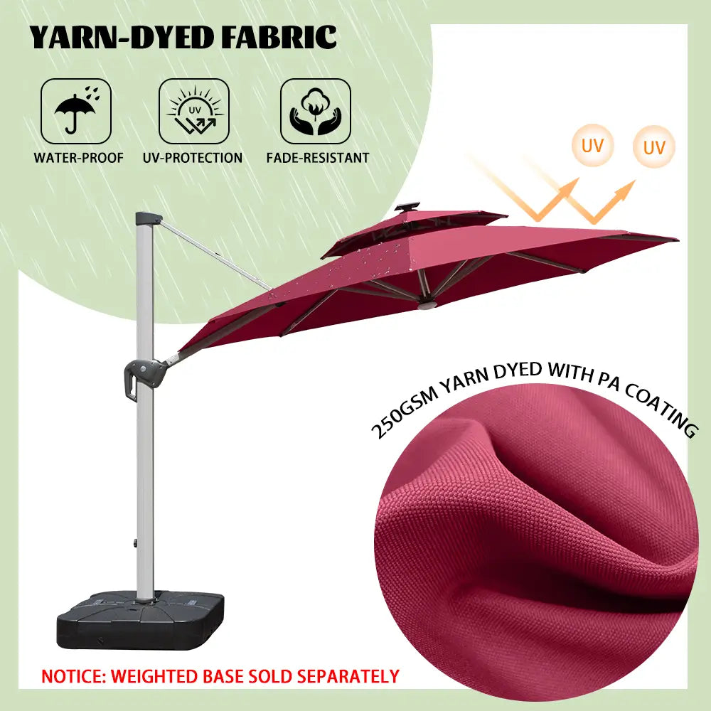 domi cantilever patio umbrella #color_Brick Red