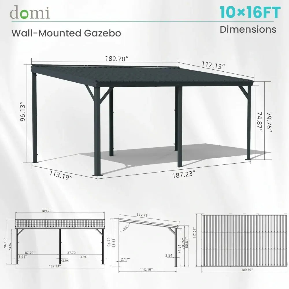 Domi wall mounted gazebo#size_10'x16'