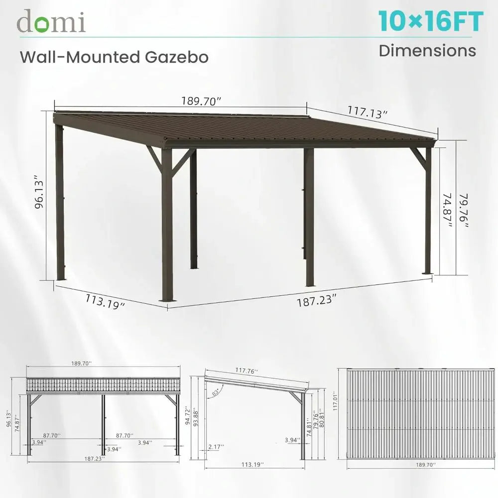 Domi wall mounted gazebo#size_10'x16'