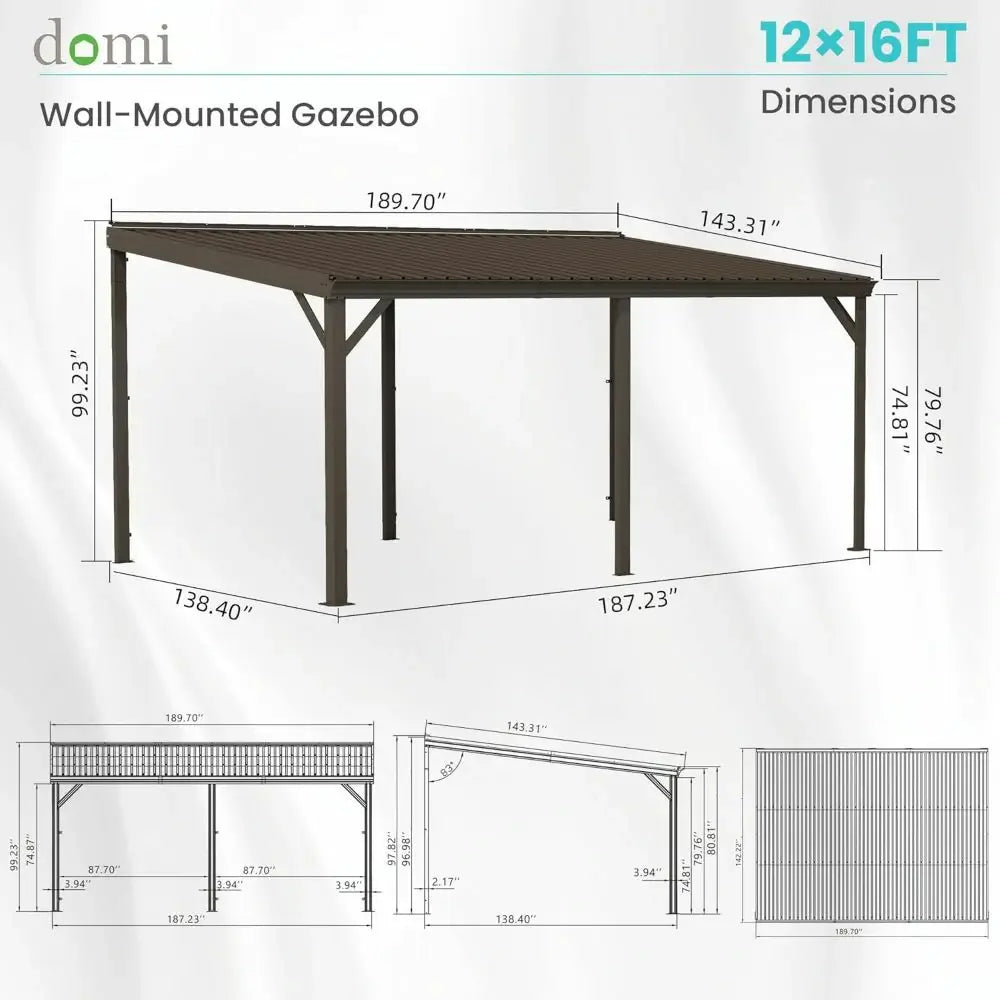 Domi wall mounted gazebo#size_12'x16'