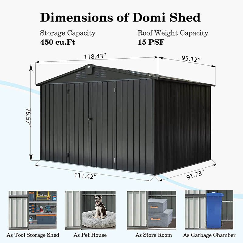 Domi Outdoor Living storage shed#size_9.3'x7.6'