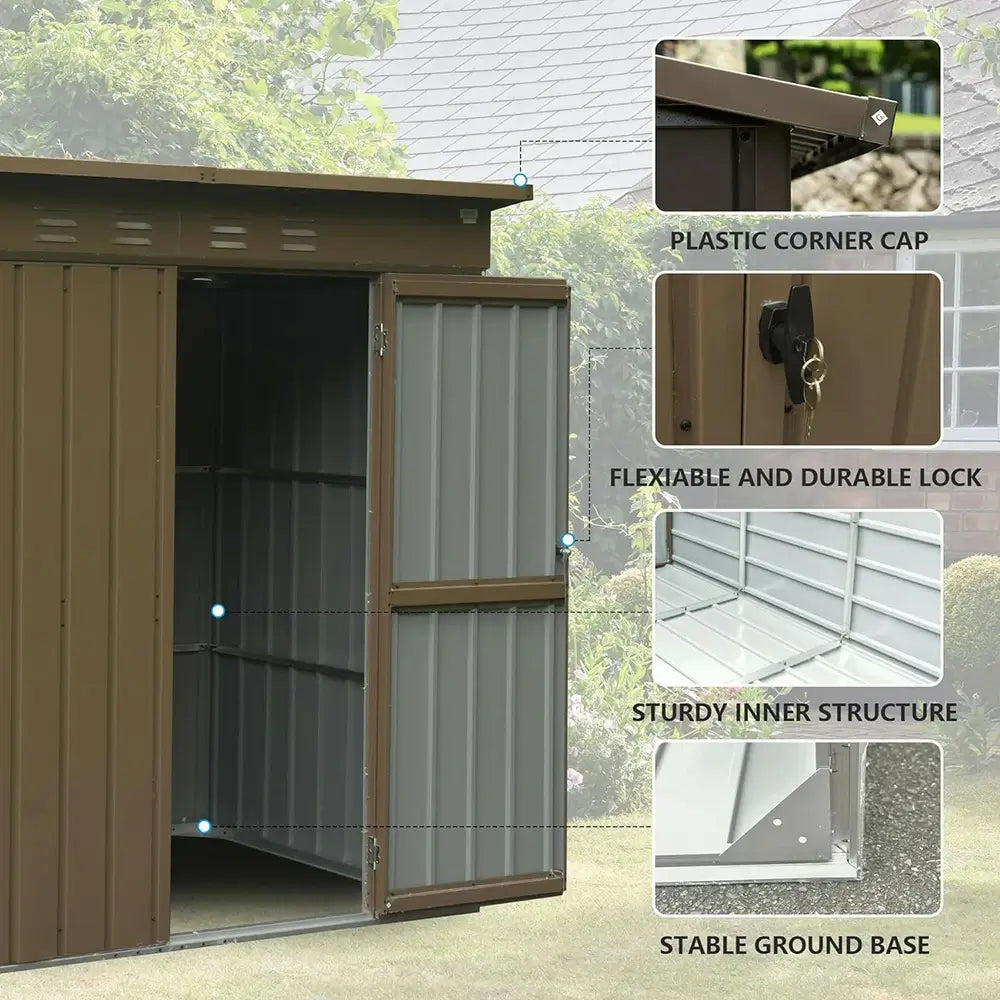 Domi Outdoor Living storage shed sloping roof#size_6'x4'
