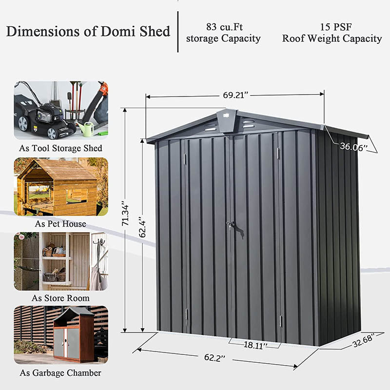 Domi Outdoor Living storage shed#size_5'x3'