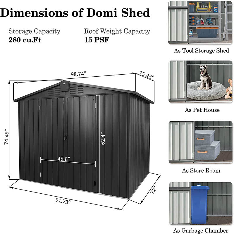 Domi Outdoor Living storage shed#size_7.6'x6'