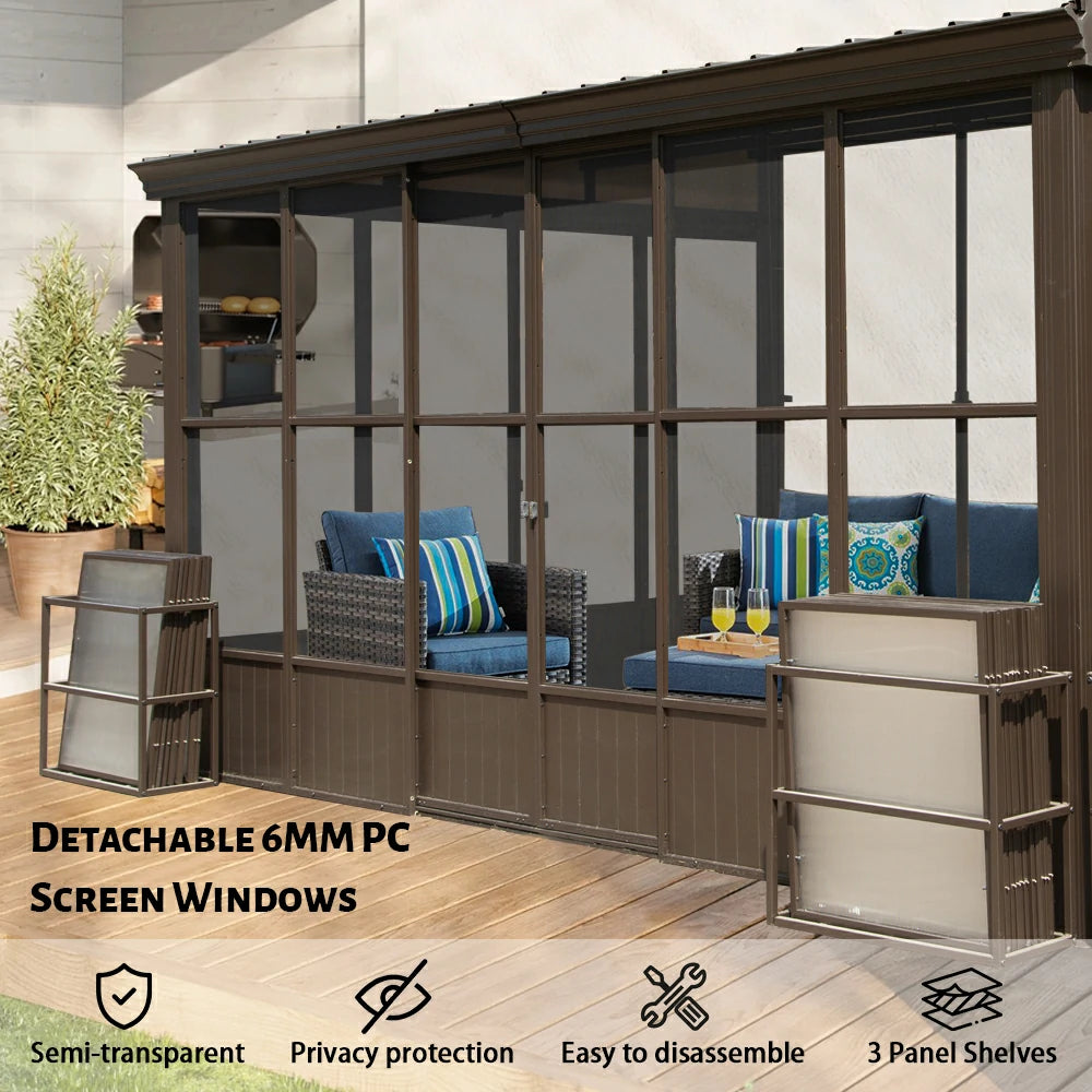 Domi Outdoor Living wall mounted sunroom#size_10' x 14'