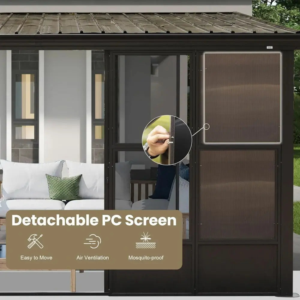 Domi Outdoor Living wall mounted sunroom#size_12' x 14'