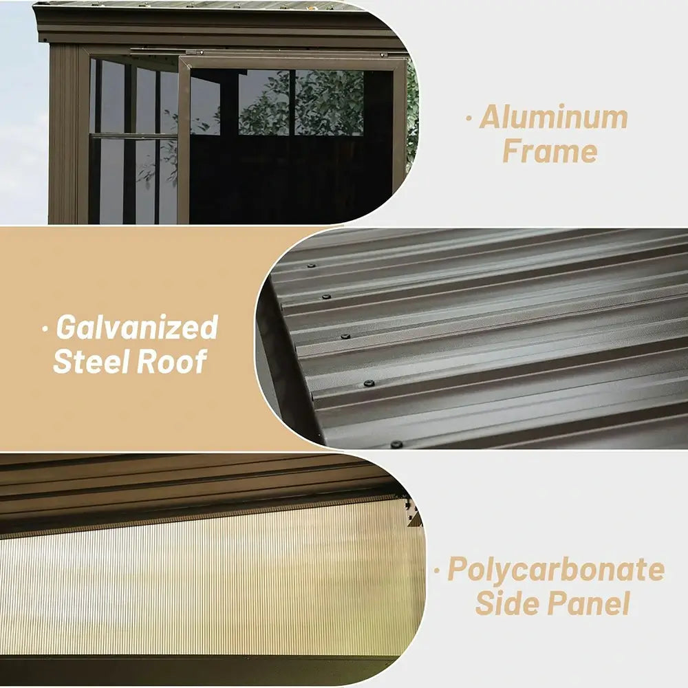 Wall Mounted Sunroom Leanto Gazebo Sun Room for Patio Deck