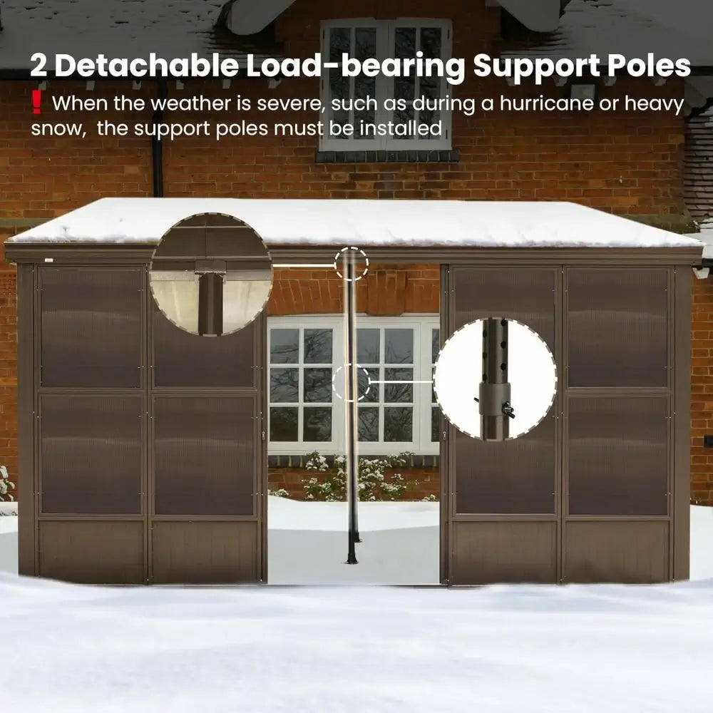 Domi Outdoor Living wall mounted sunroom#size_12' x 14'