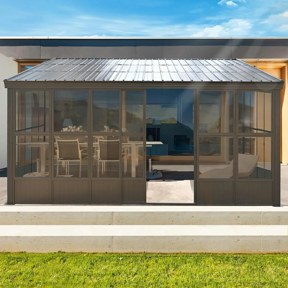 Domi Outdoor Living wall mounted sunroom#size_12' x 16'