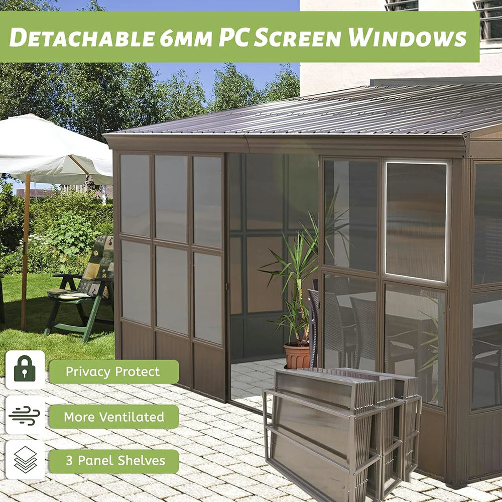 Domi Outdoor Living wall mounted sunroom#size_12' x 16'