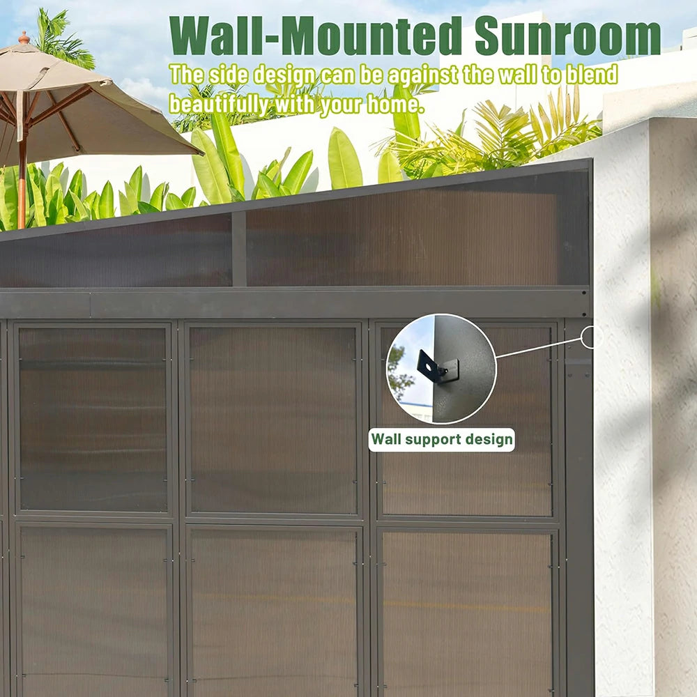 Domi Outdoor Living wall mounted sunroom#size_12' x 16'