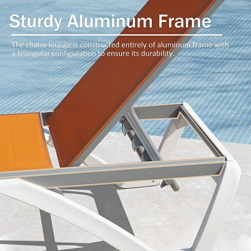 Domi Armless Outdoor Chaise Lounge#color_orange