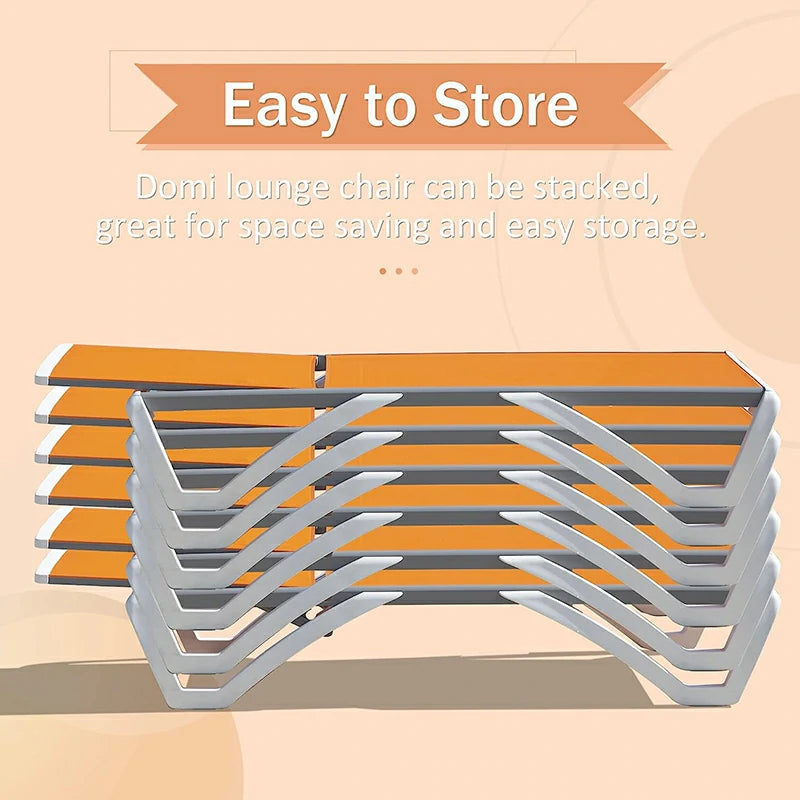 Domi Armless Outdoor Chaise Lounge#color_orange