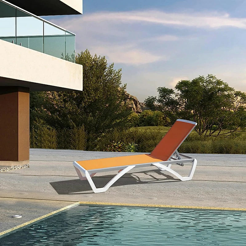 Domi Armless Outdoor Chaise Lounge#color_orange