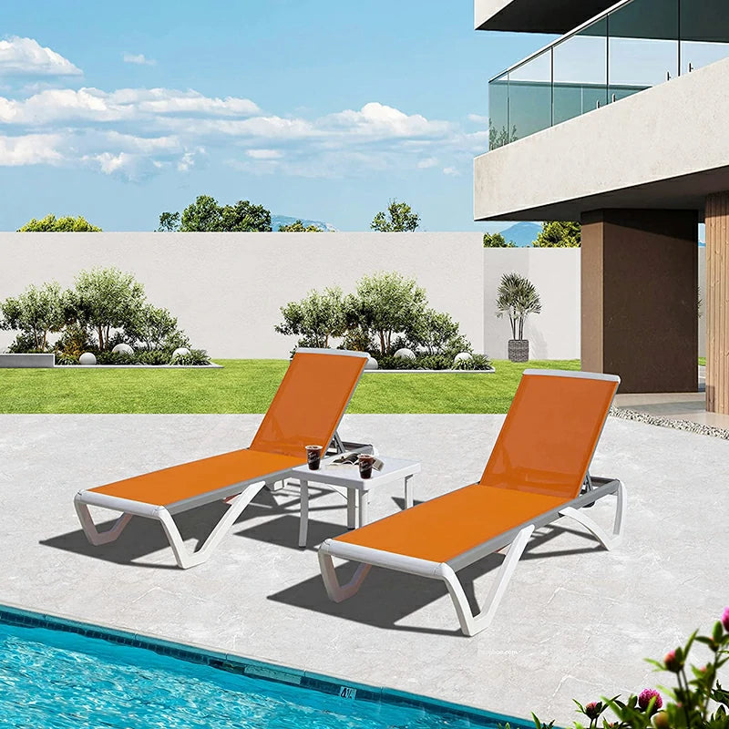 Domi Patio Chaise Lounge 3 Pcs#color_orange