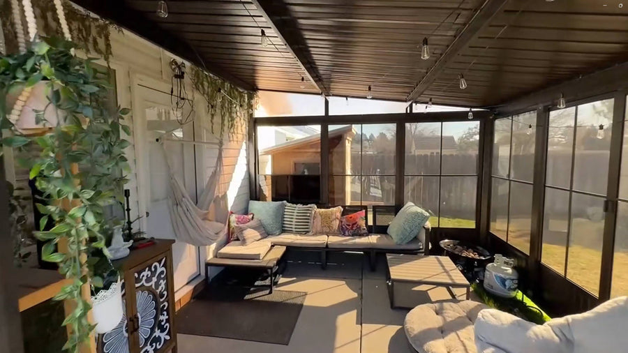 Domi Wall Mounted Sunroom Lean-to Gazebo Sun Room for Patio Deck
