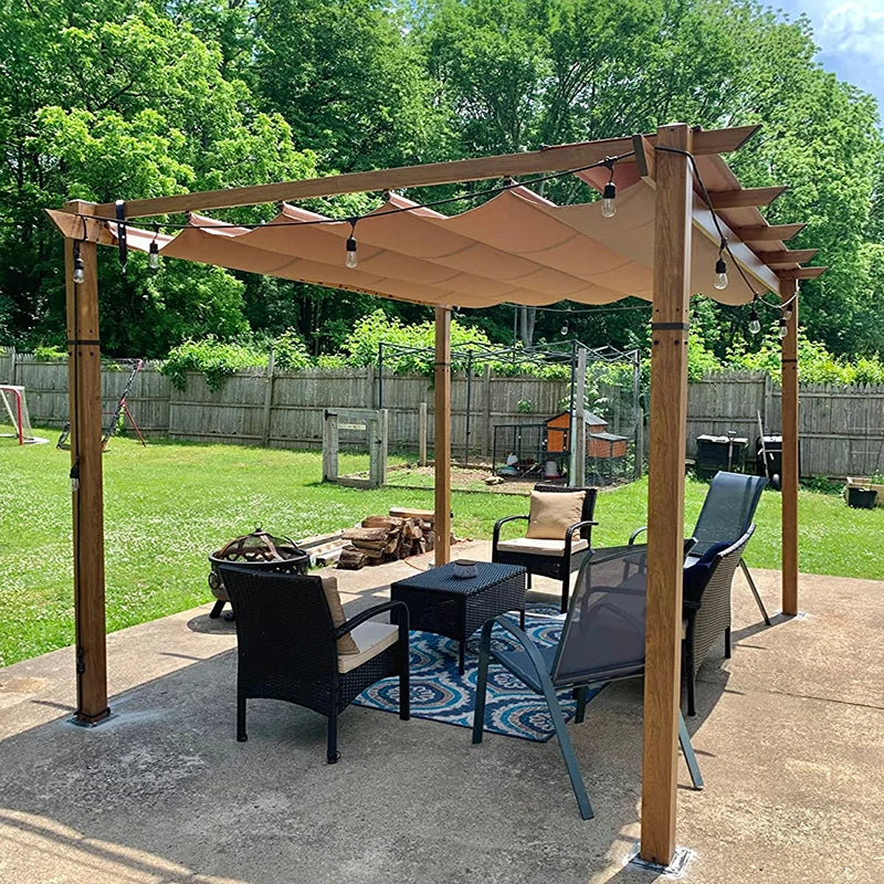 Domi Pergola Wood-looking#size_10'x13'