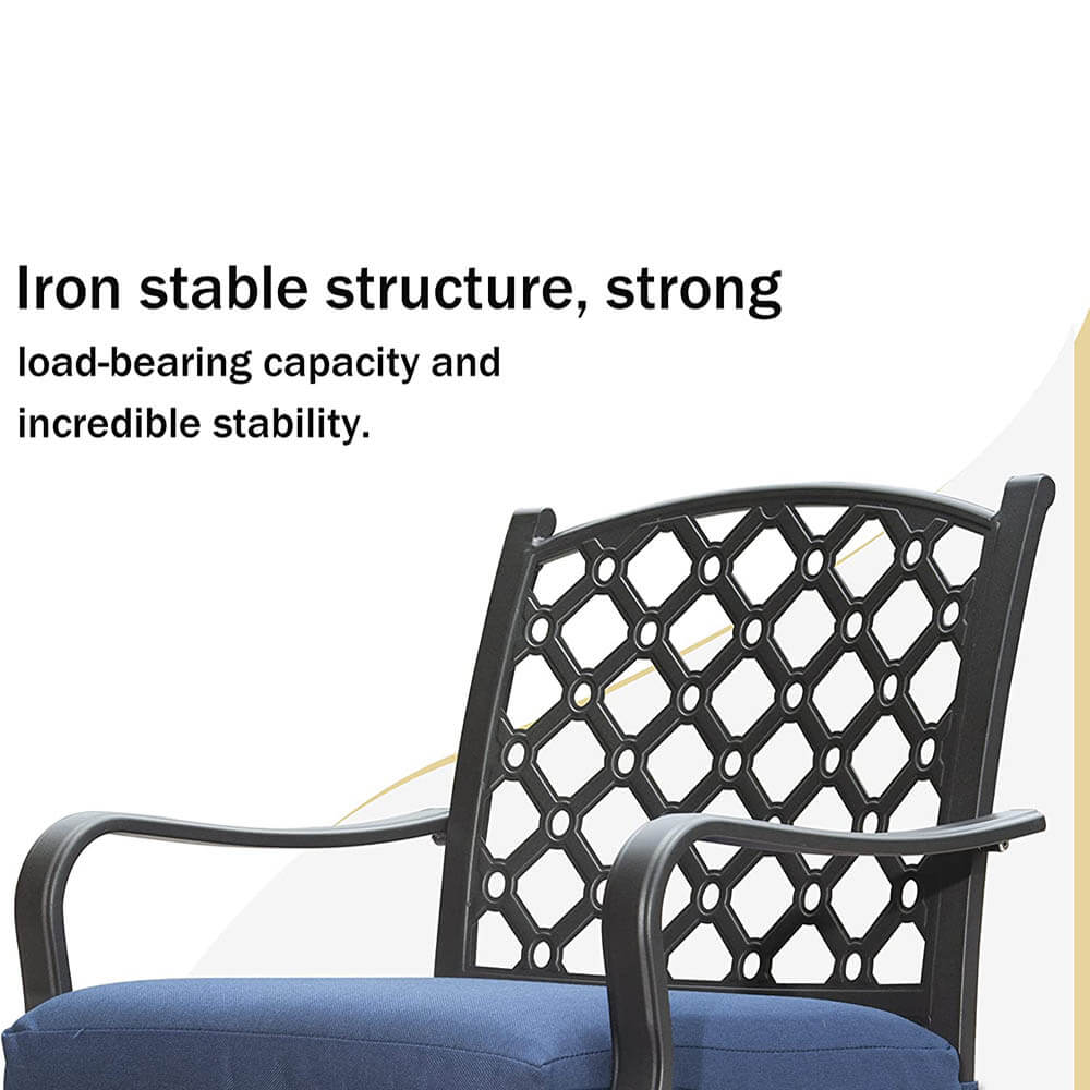 Domi outdoor living 4 Pcs Outdoor Table and Chair Set#color_navy blue