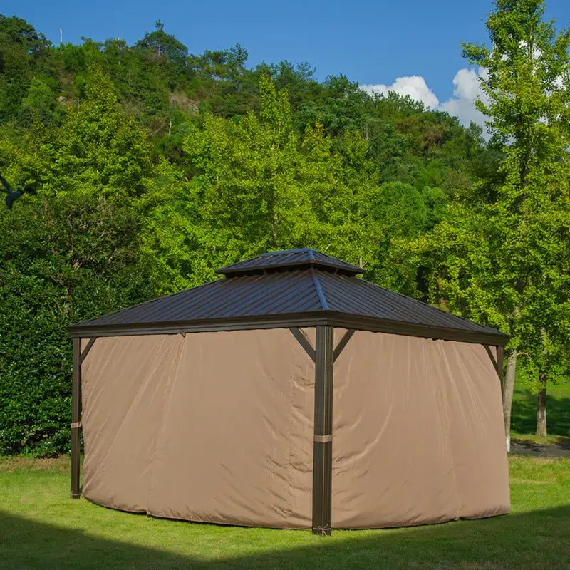 The Curtain for Hardtop Gazebo with Drainage Gutters