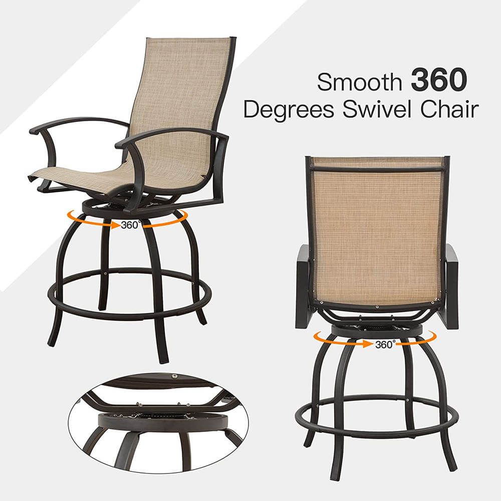 Domi Outdoor Living 3 Piece Patio Textilene Bar Set