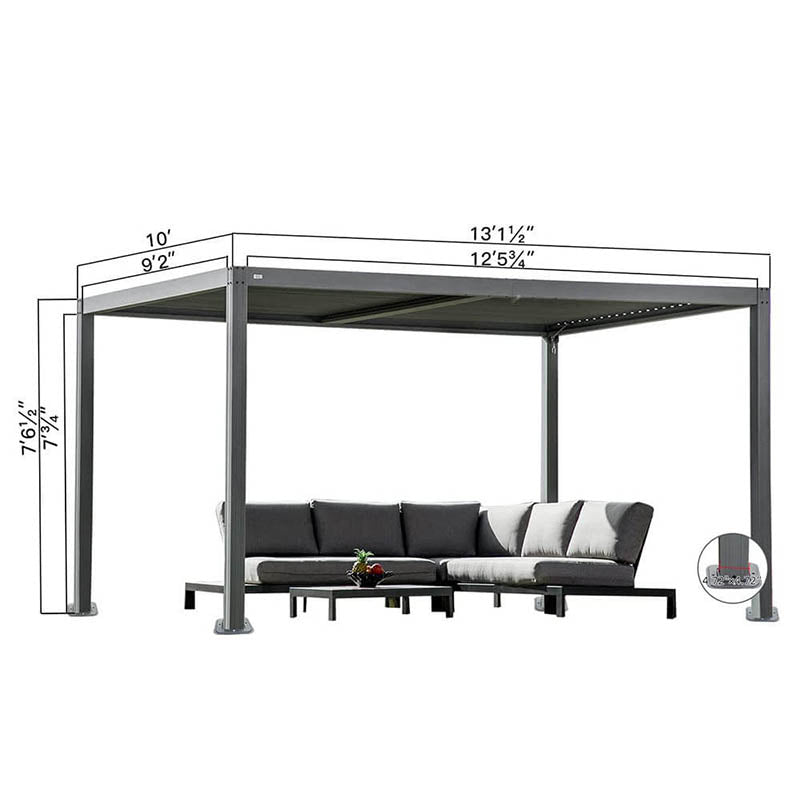 Domi Outdoor Living Louvered Pergola 10' × 13'#color_grey