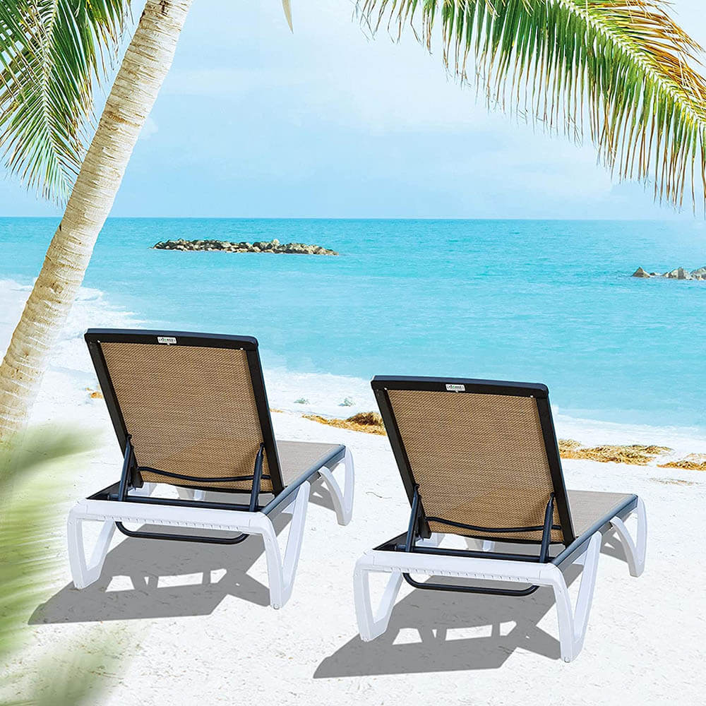 Domi Armless Outdoor Chaise Lounge#color_brown