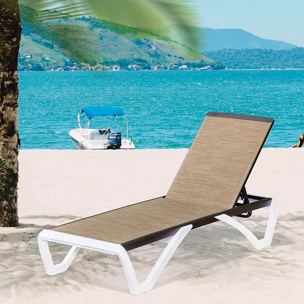 Domi Armless Outdoor Chaise Lounge#color_brown