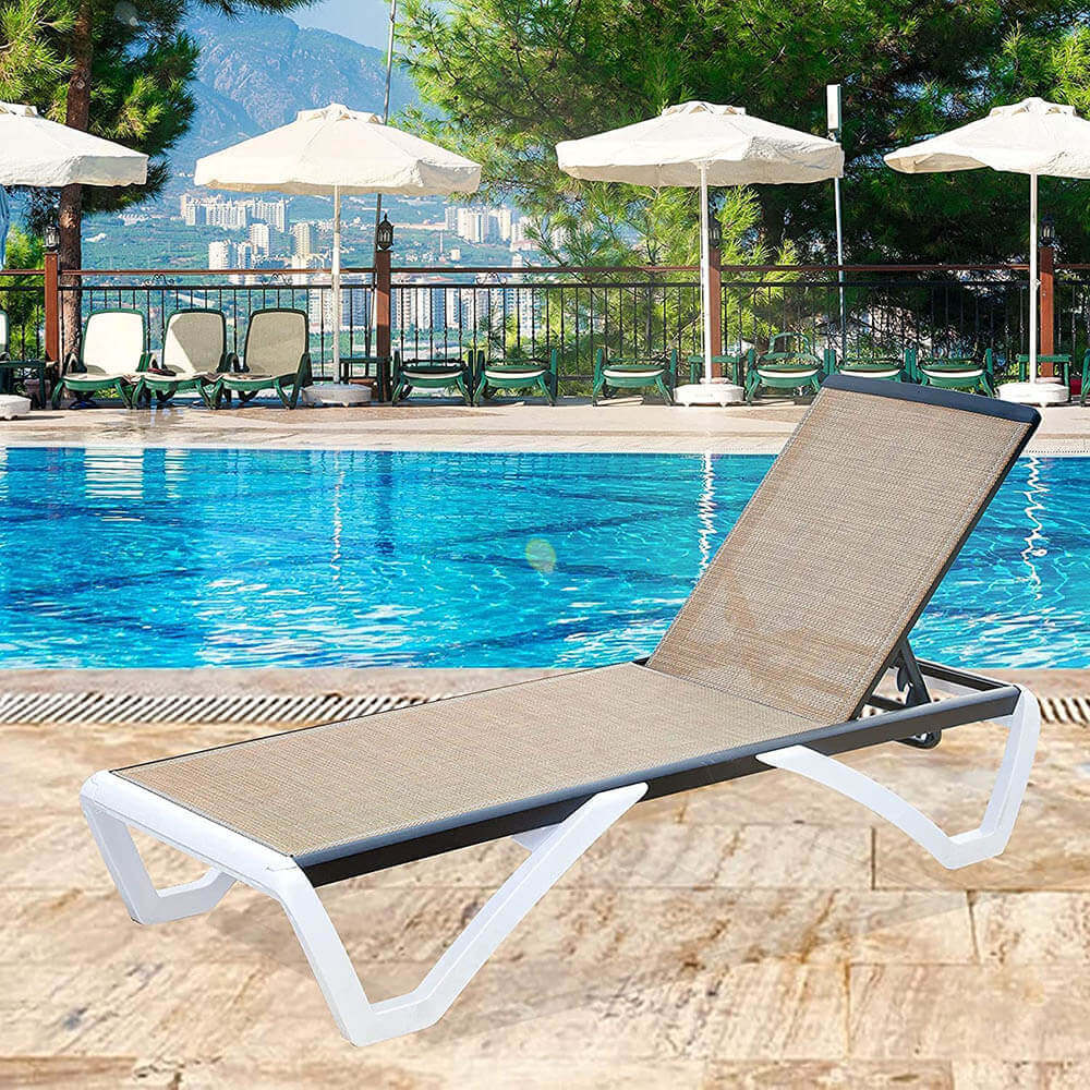 Domi Armless Outdoor Chaise Lounge#color_brown