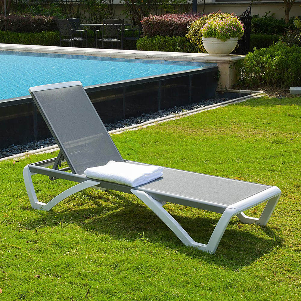 Domi Armless Outdoor Chaise Lounge#color_grey