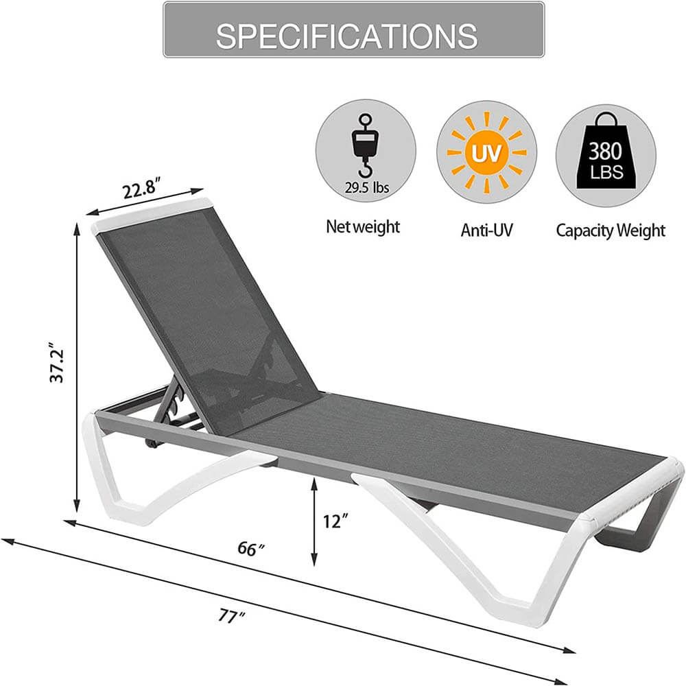 Domi Armless Outdoor Chaise Lounge#color_grey