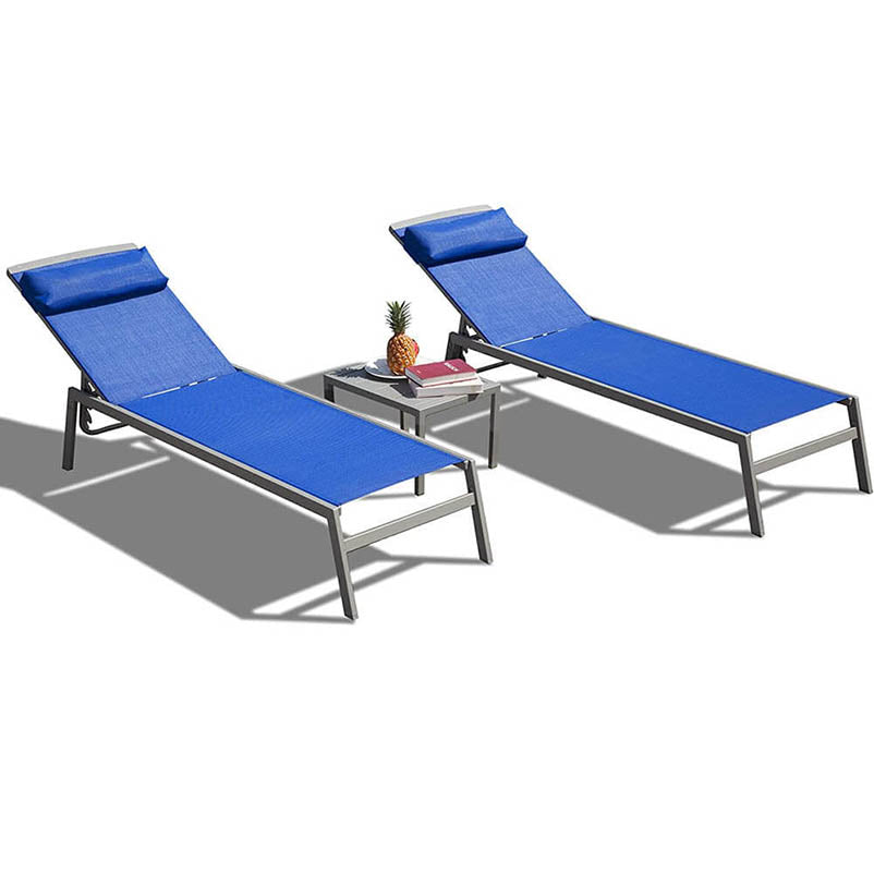 Domi Sunbathing Aluminum Chaise Lounge#color_blue