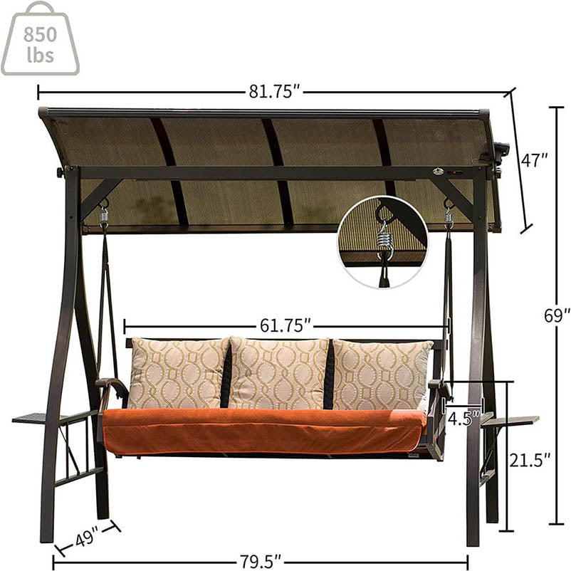 Domi Patio Porch Swing#style_3-person patio swing