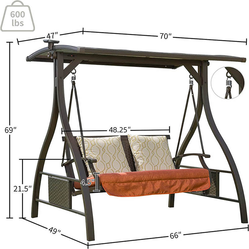 Domi Patio Porch Swing#style_2-person patio swing